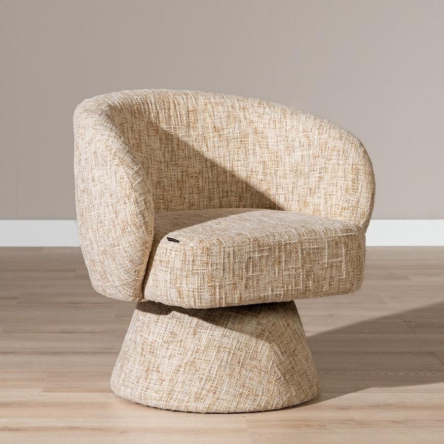 Bronx71 Fauteuil Lenn draaibaar chenille beige