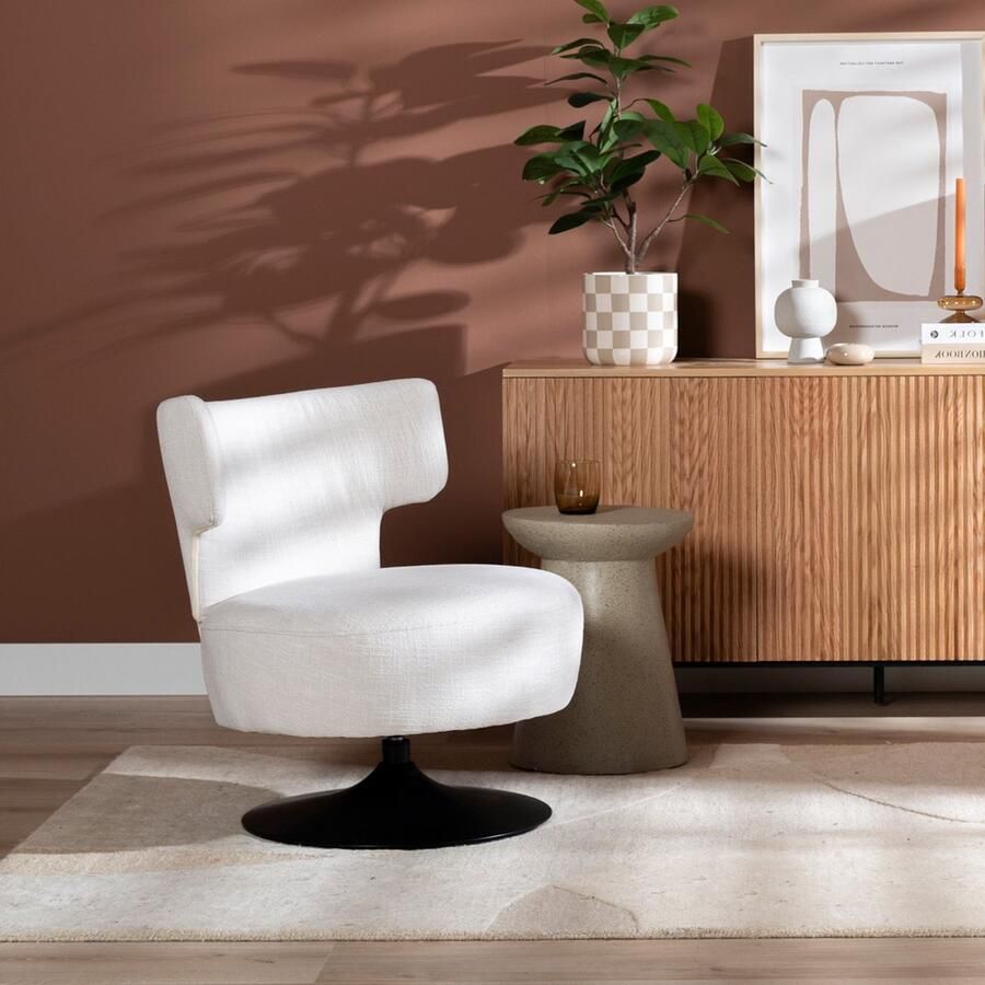 Bronx71 Fauteuil Metro draaibaar linnen off white. - Foto 2