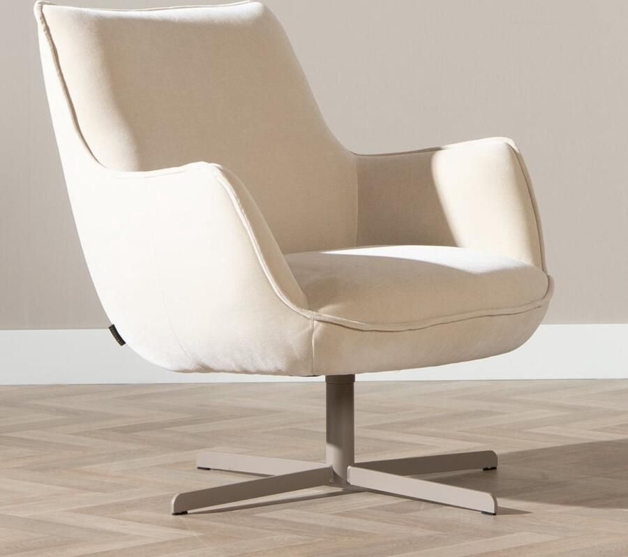 Bronx71 Fauteuil Stella draaibaar velvet beige.