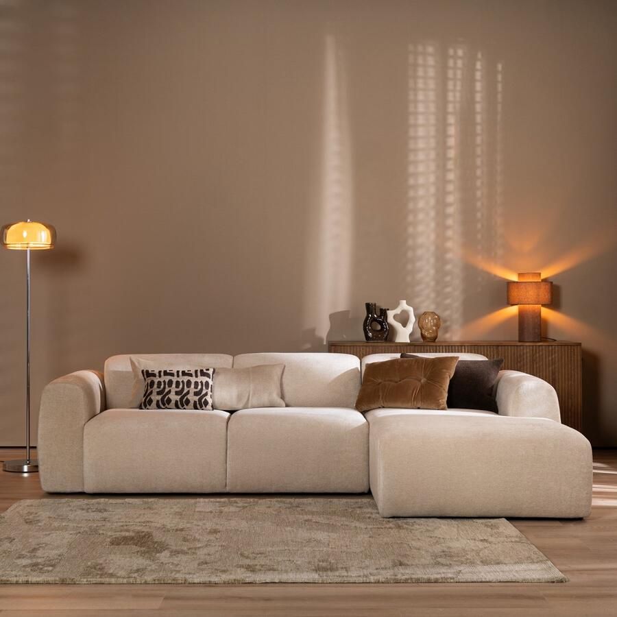 Bronx71 Hoekbank Maine chenille stof beige rechts