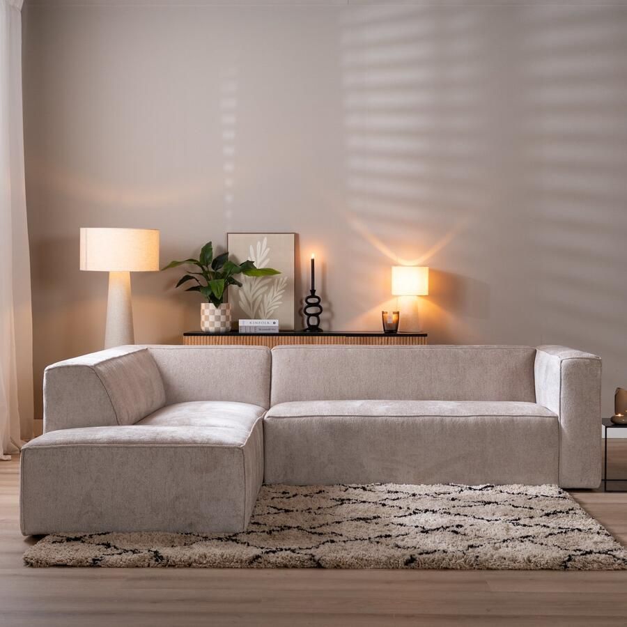 Bronx71 Hoekbank Memphis stof chenille wit beige links. - Foto 3