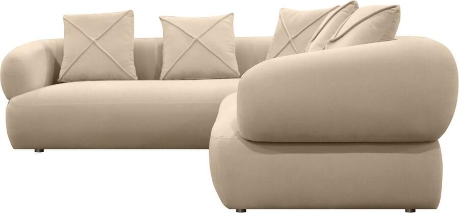 Bronx71 Hoekbank Palermo velvet beige rechts