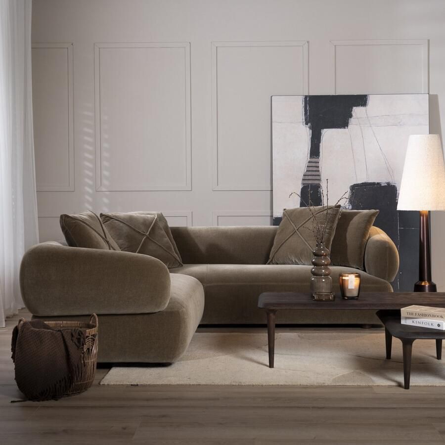 Bronx71 Hoekbank Palermo velvet bruin links