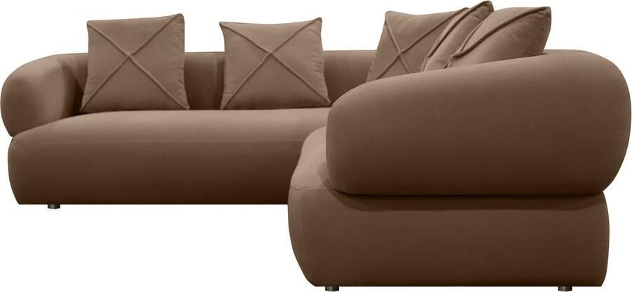 Bronx71 Hoekbank Palermo velvet bruin rechts
