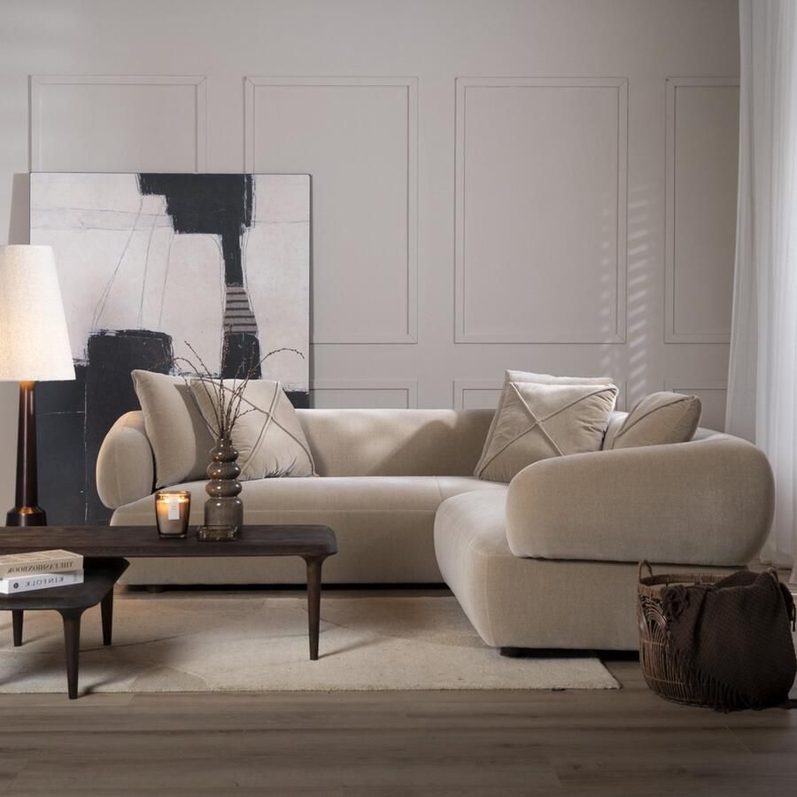 Bronx71 Hoekbank Palermo velvet taupe rechts