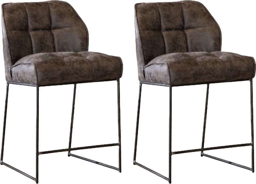 Bronx71 Industriële barkruk Abel antraciet 70 cm barkrukken set van 2 barstoel