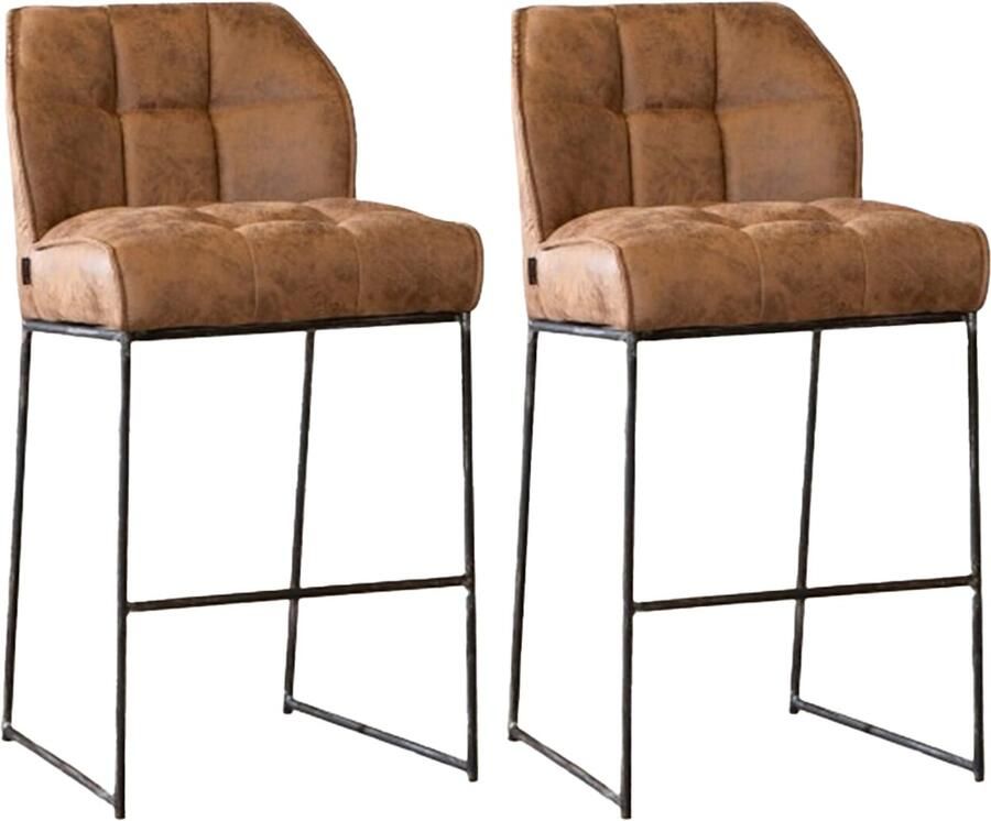 Bronx71 Industriële barkruk Abel cognac 82 cm Barkrukken set van 2 barstoel