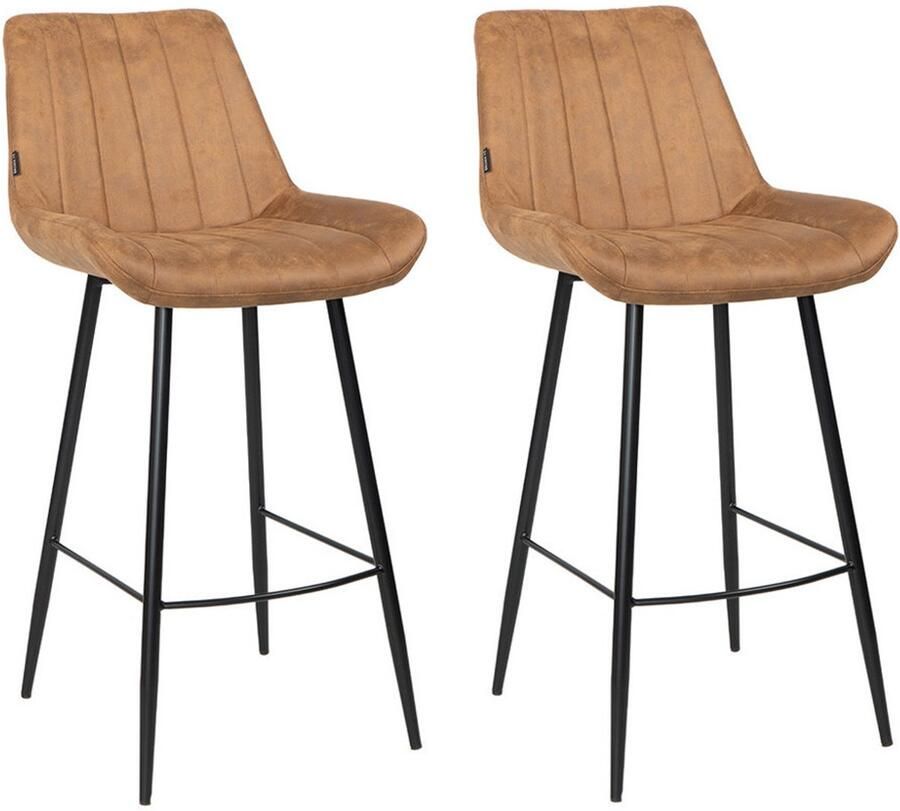 Bronx71 Industriële barkruk Brooke cognac 74 cm Barkrukken set van 2 barstoel