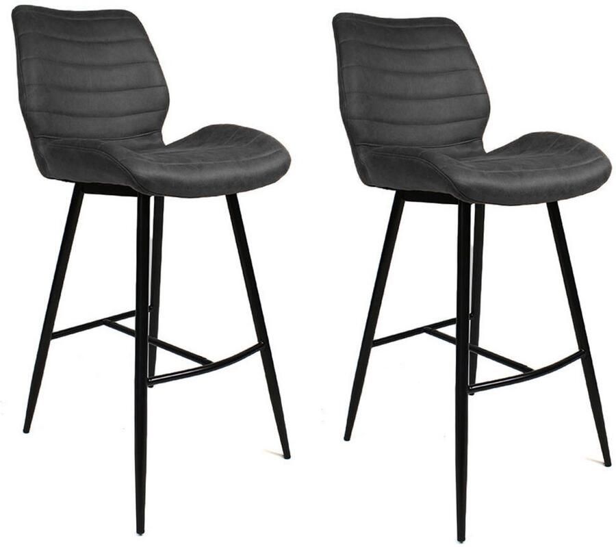 Bronx71 Industriële barkruk Morris antraciet 71 cm Barkrukken set van 2 barstoel