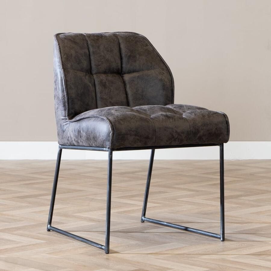 Bronx71 Industriële eetkamerstoel Abel antraciet stoel - Foto 2