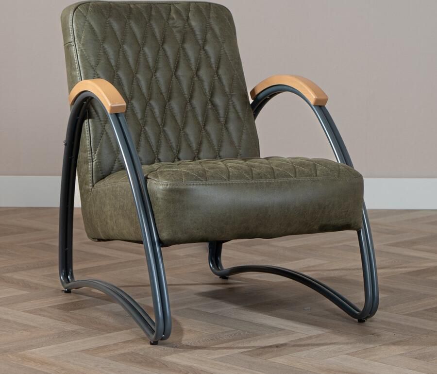 Bronx71 Fauteuil met armleuning Ivy groen Zetel 1 persoons Relaxstoel Relaxzetel Fauteuil groen - Foto 3