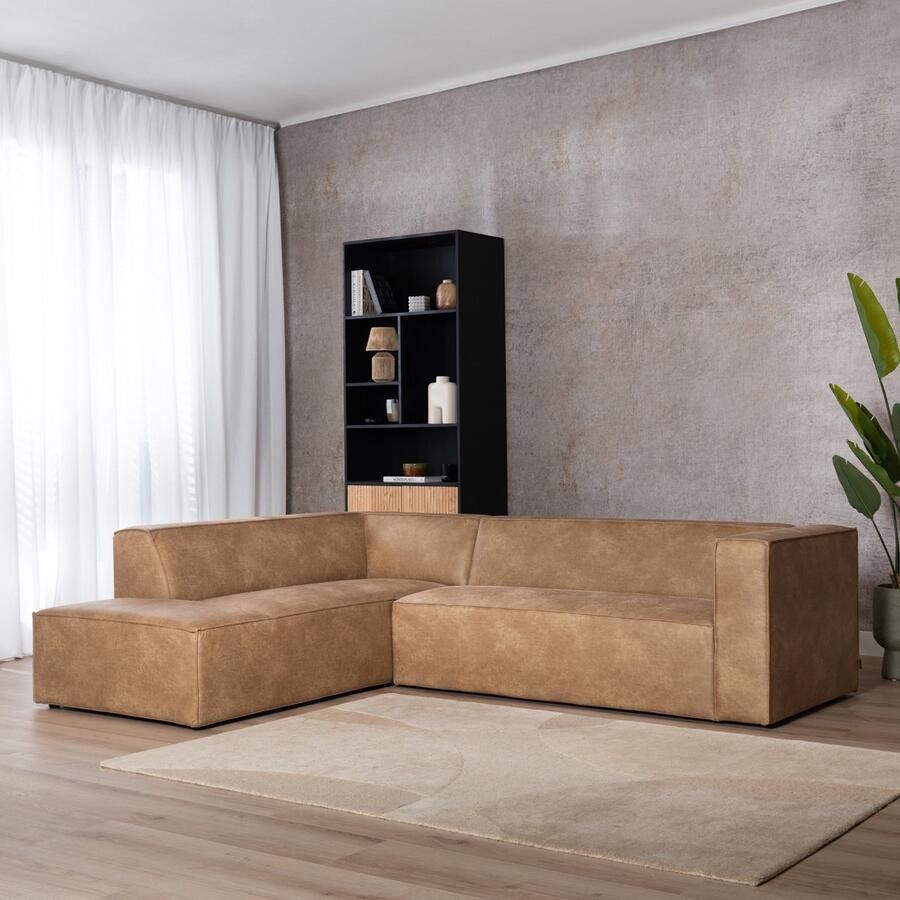 Bronx71 Industriële hoekbank Memphis eco-leer beige links. - Foto 2