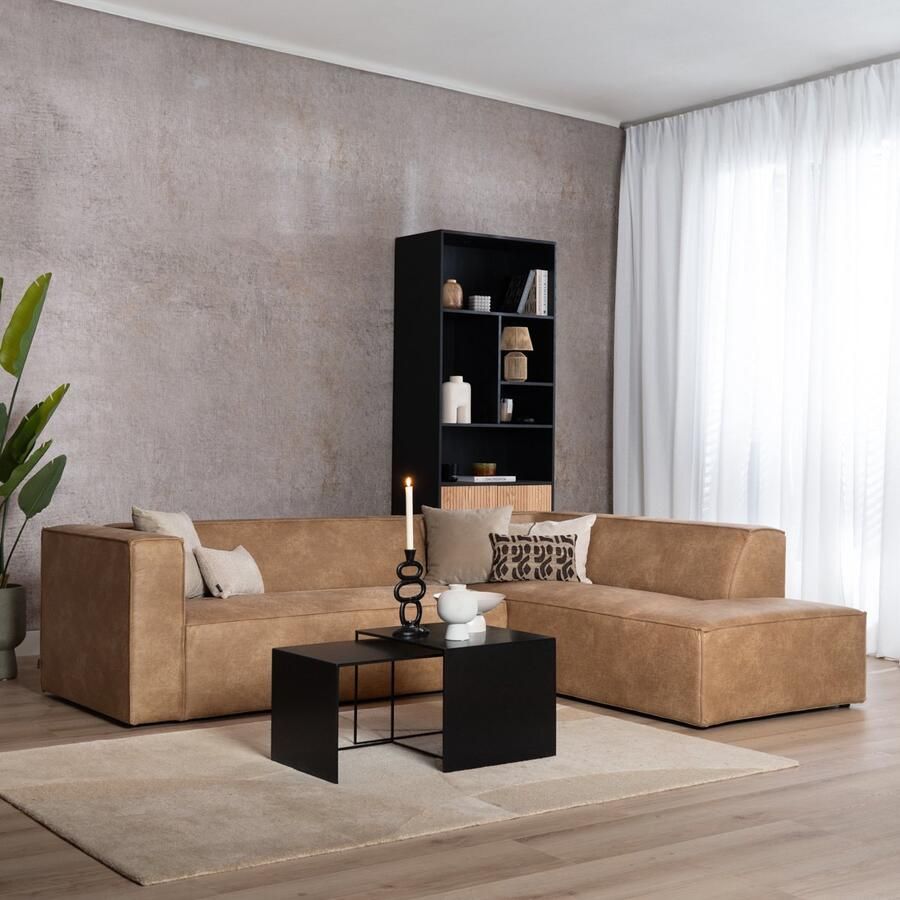 Bronx71 Industriële hoekbank Memphis eco-leer beige rechts - Foto 2