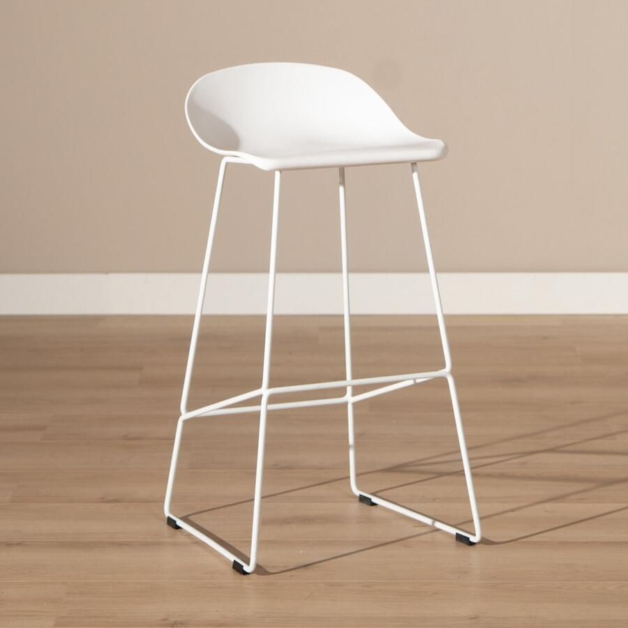 Bronx71 Livin24 Barkruk Ellen wit Zithoogte 76 cm Scandinavisch Design! Barkruk kunststof Barstoel wit