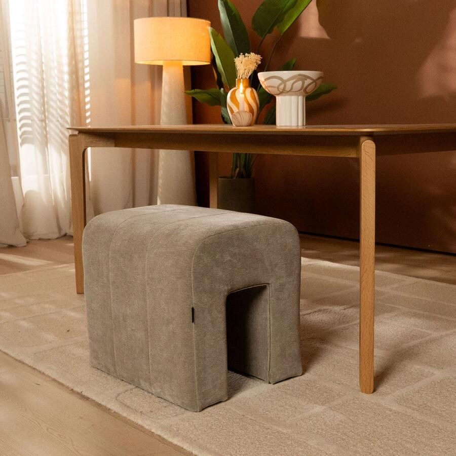 Bronx71 Modulaire hocker Seth chenille taupe