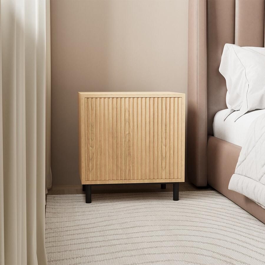 Bronx71 Nachtkastje Shelly blank eiken.