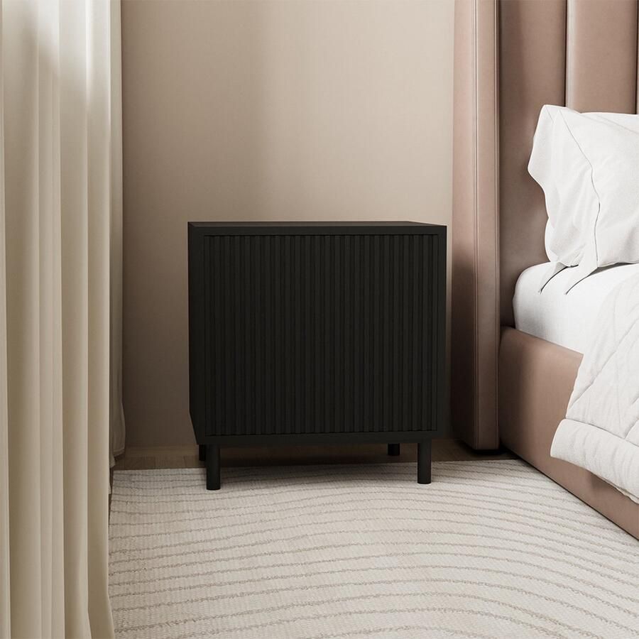 Bronx71 Nachtkastje Shelly zwart eiken.
