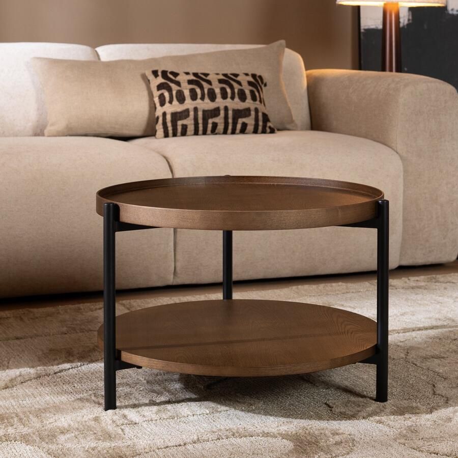 Bronx71 Salontafel Rio Ø58 cm rustiek eiken Salontafel rond