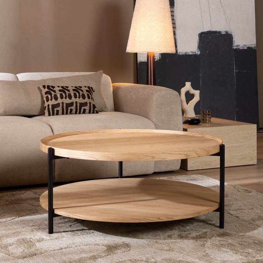 Bronx71 Salontafel Rio Ø90 cm blank eiken Salontafel rond