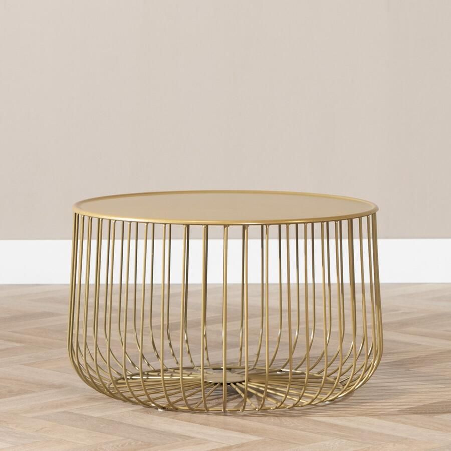 Bronx71 Salontafel rond Senna goud Salontafel goud Salontafel metaal Salontafel design Salontafel rond Ø60 cm - Foto 2