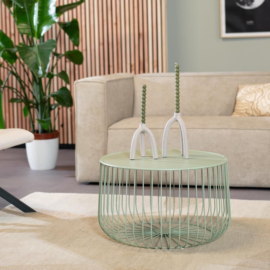 Bronx71 Salontafel Senna metaal lichtgroen Salontafel rond - Foto 2