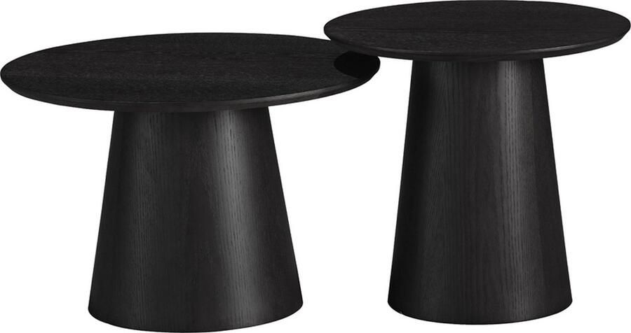 Bronx71 Salontafels Ash set van 2 Ø50 en Ø62 cm zwart eiken Salontafel rond - Foto 2
