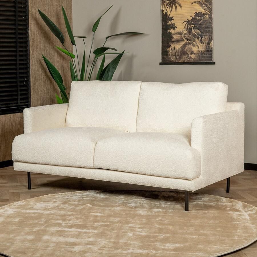 Bronx71 Scandinavische bank 2 5-zits Denver bouclé wit