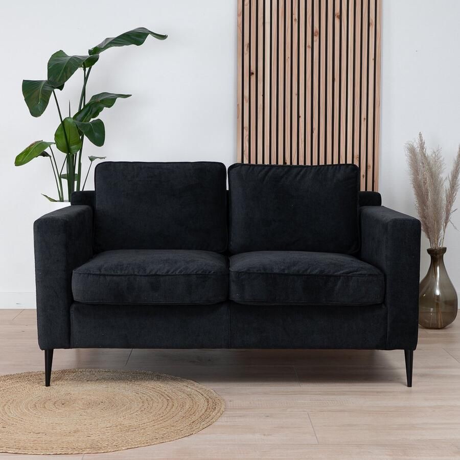 Bronx71 Scandinavische bank 2-zits Orlando stof gemêleerd zwart.