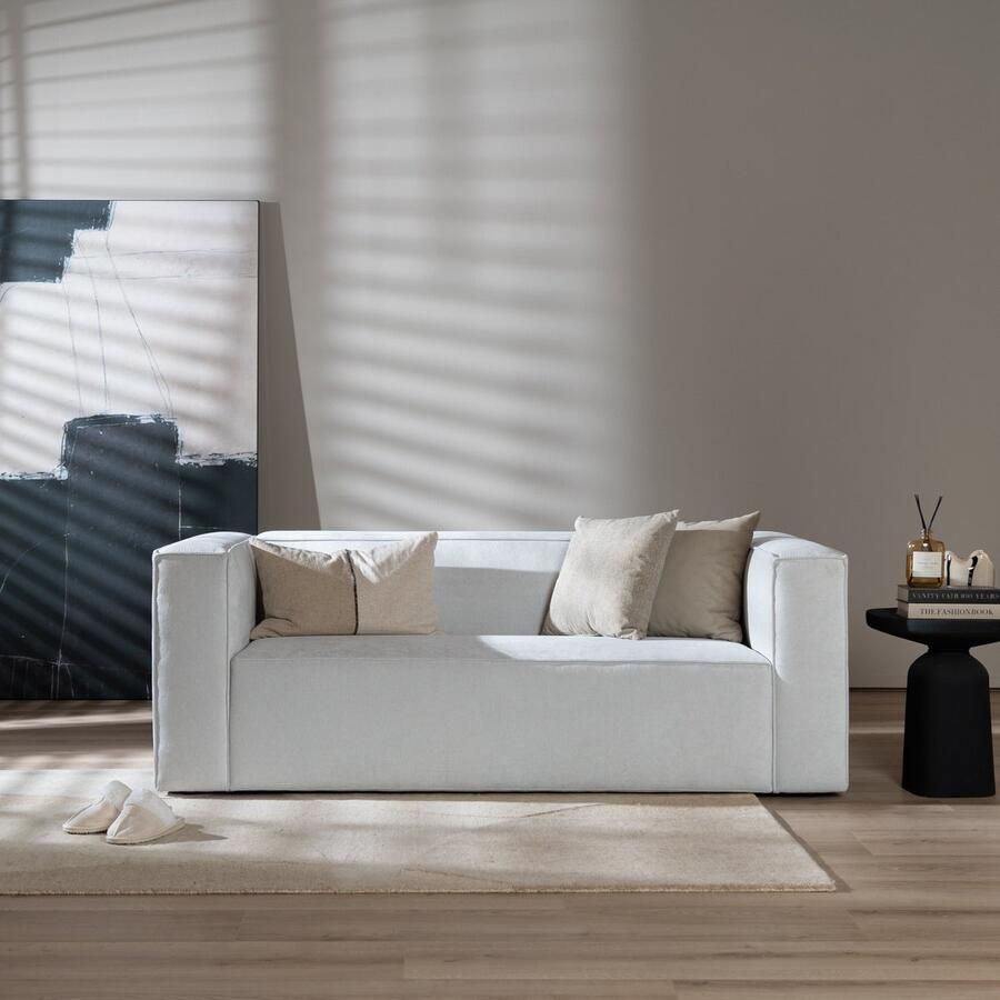 Bronx71 Scandinavische bank Memphis 2 5-zits off white stof gemêleerd - Foto 2