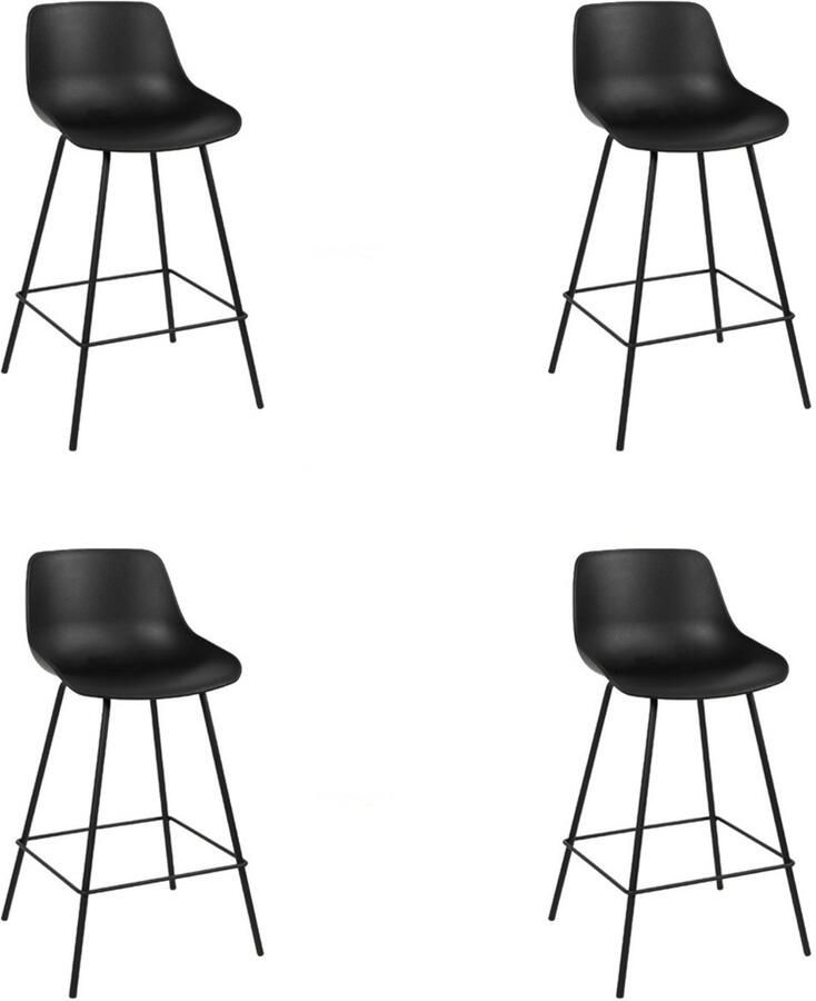 Bronx71 Scandinavische barkruk Dani zwart 65 cm Barkrukken set van 4