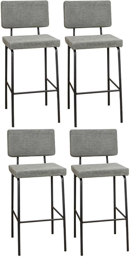 Bronx71 Scandinavische barkruk Espen groen gerecyclede stof 64-77 cm Barkrukken set van 4 barstoel