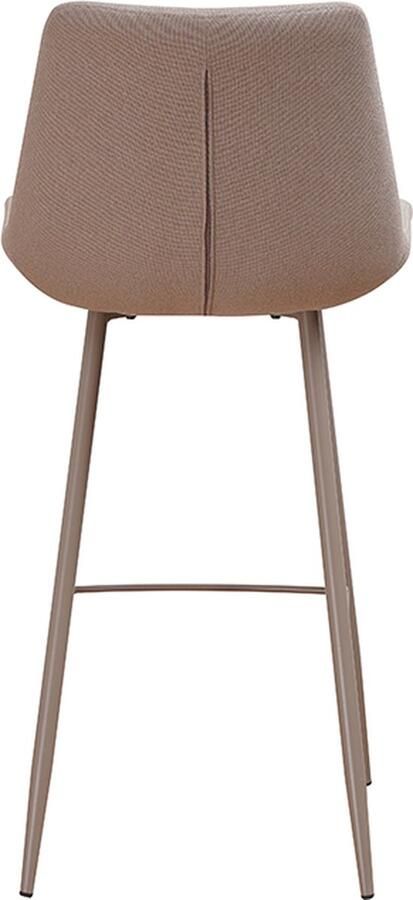 Bronx71 Scandinavische barkruk Maud gerecyclede stof taupe 74 cm Barkrukken set van 2 barstoel - Foto 2