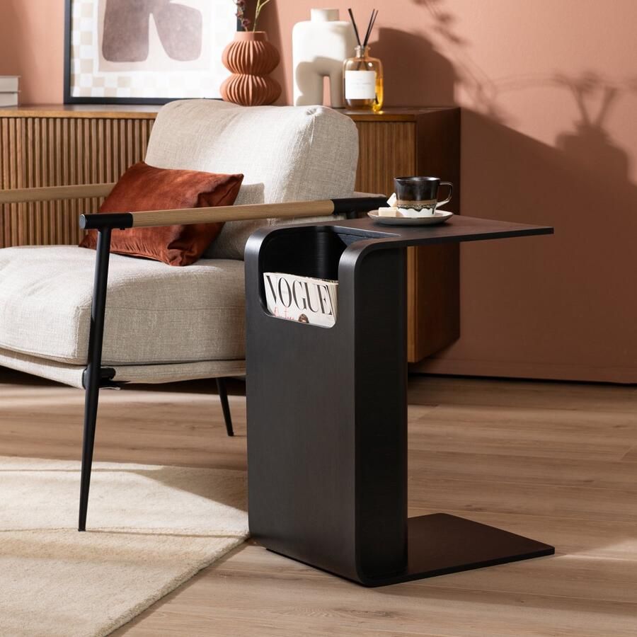 Bronx71 Scandinavische bijzettafel salontafel Isla 60x35x45 zwart