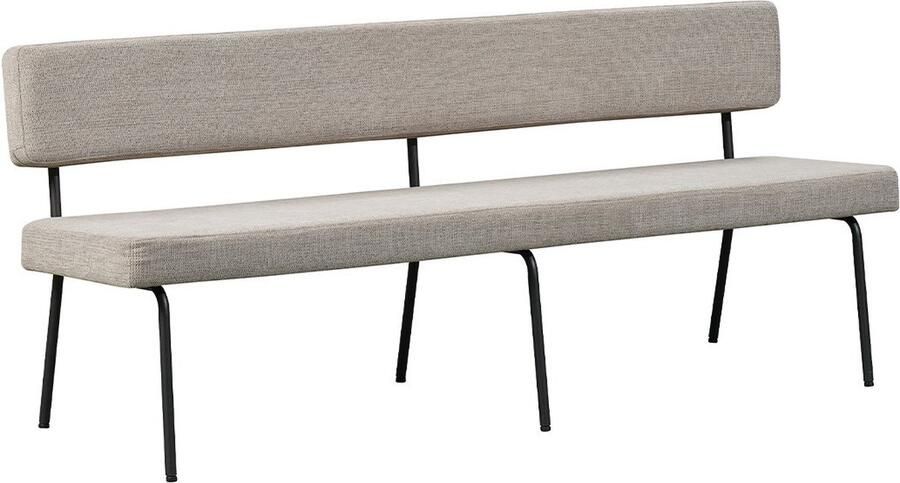 Bronx71 Scandinavische eetkamerbank Espen taupe gerecyclede stof 190 cm eettafelbank eetbank - Foto 2