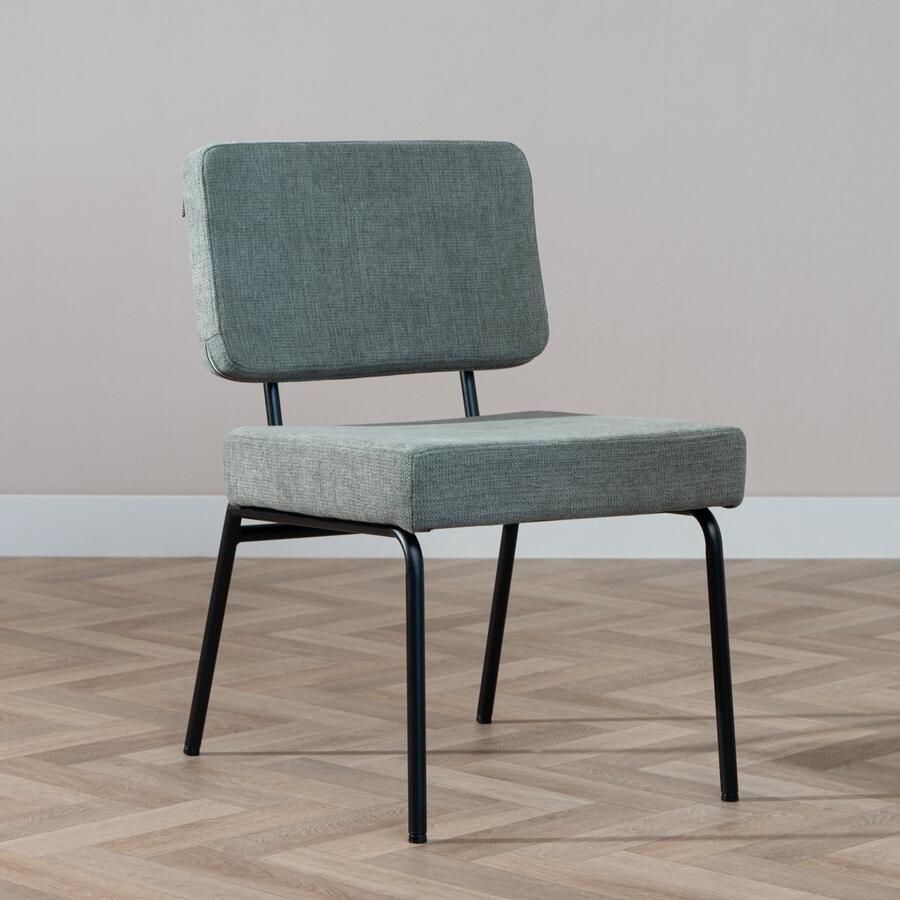 Bronx71 Scandinavische eetkamerstoel Espen groen gerecyclede stof stoel - Foto 2