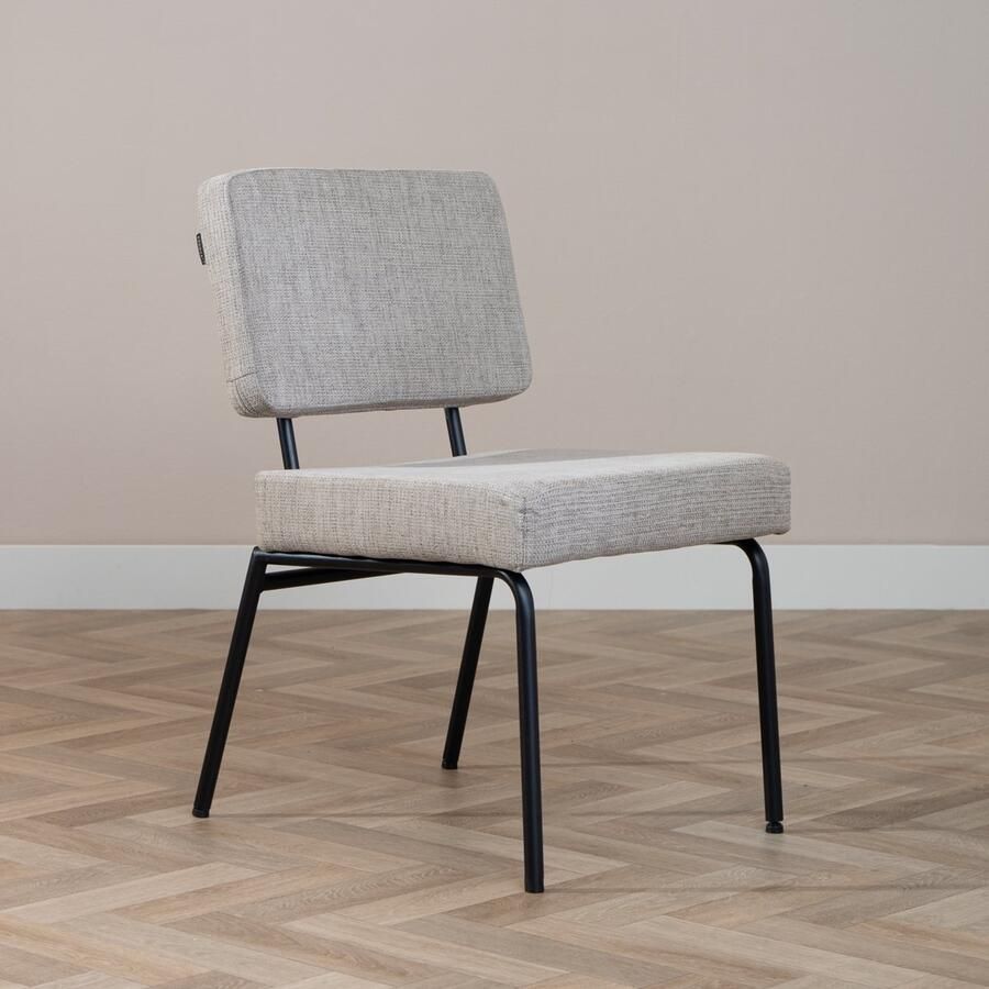 Bronx71 Scandinavische eetkamerstoel Espen taupe gerecyclede stof stoel - Foto 2