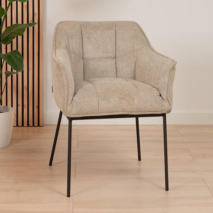 Bronx71 Scandinavische eetkamerstoel Jens taupe Eetkamerstoelen set van 4 stoel