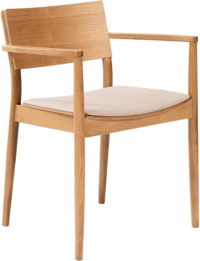 Bronx71 Scandinavische eetkamerstoel Juan naturel eiken off white stoel - Foto 2