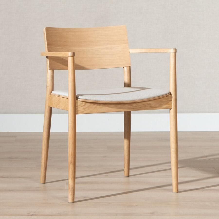 Bronx71 Scandinavische eetkamerstoel Juan naturel eiken off white stoel