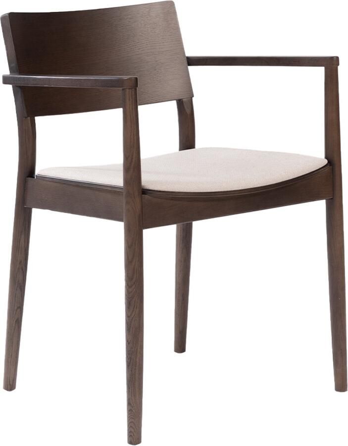 Bronx71 Scandinavische eetkamerstoel Juan walnoot off white stoel - Foto 2