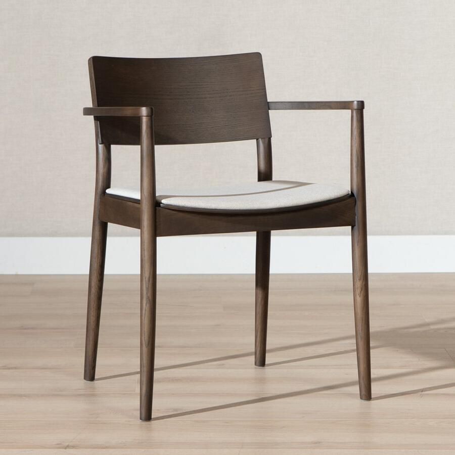 Bronx71 Scandinavische eetkamerstoel Juan walnoot off white stoel