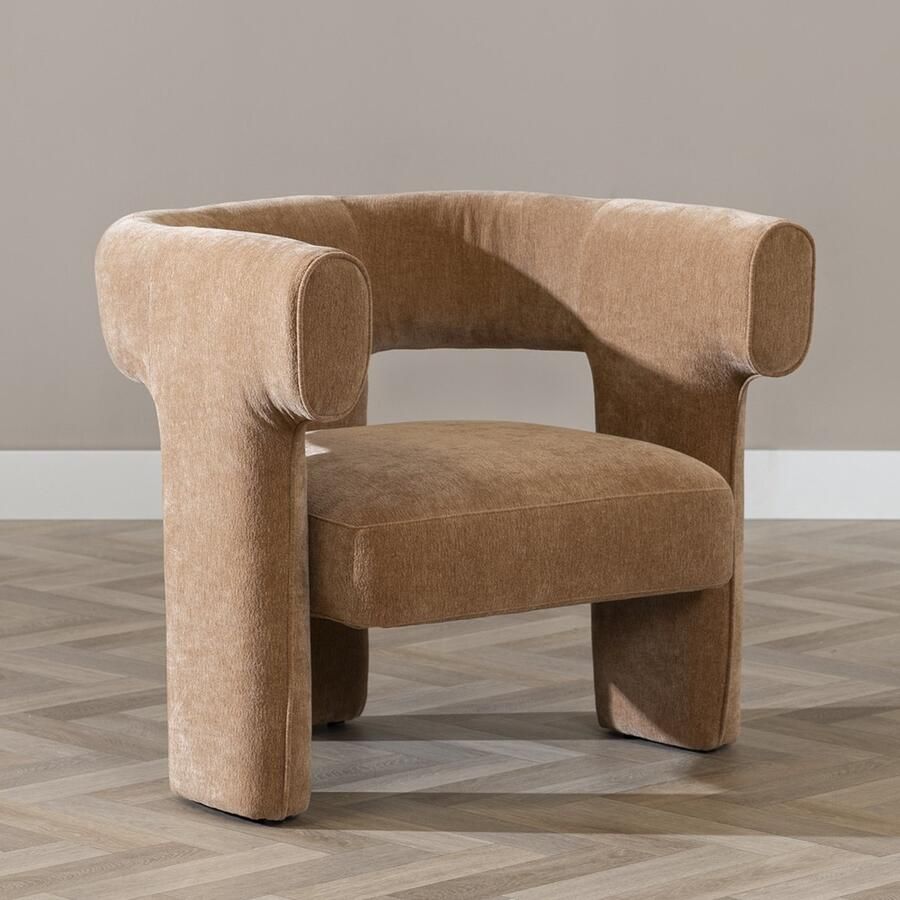 Bronx71 Scandinavische fauteuil Bibi chenille terracotta. - Foto 2