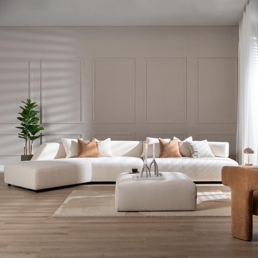 Bronx71 Scandinavische hoekbank July chenille off white links. - Foto 2