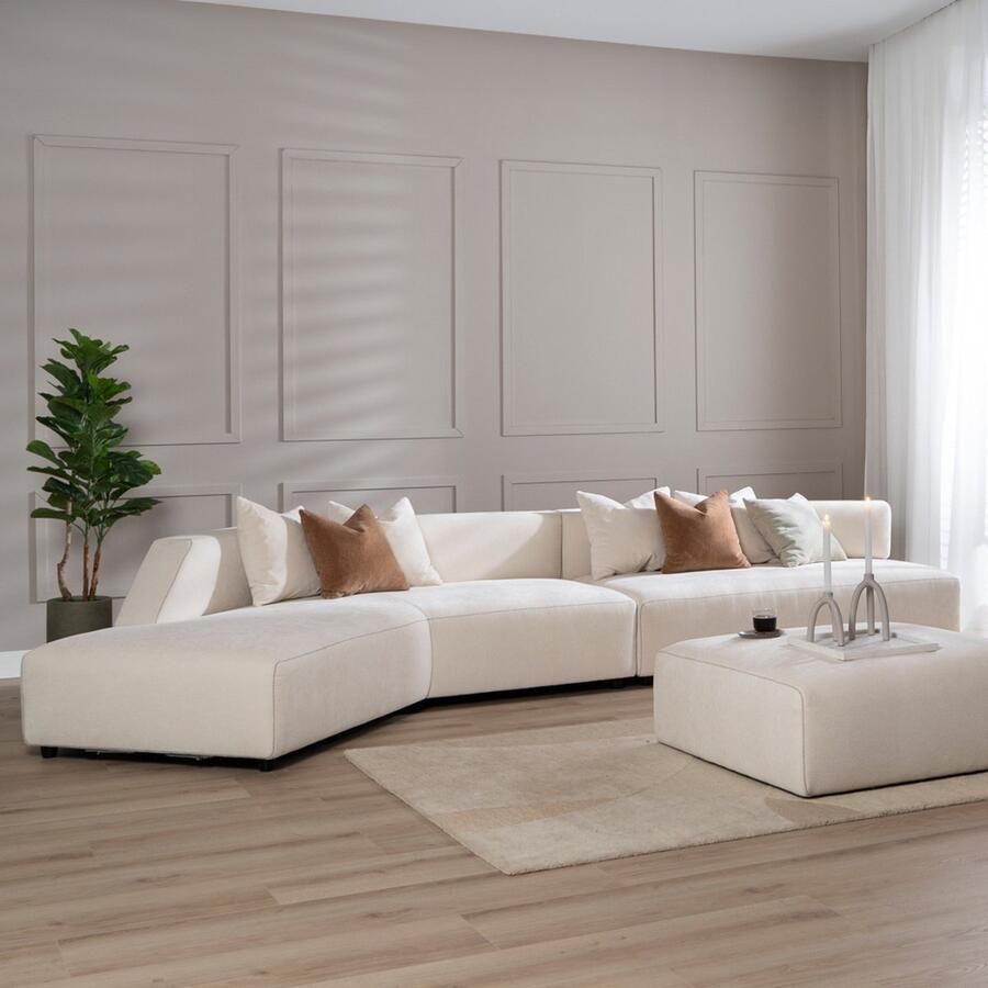 Bronx71 Scandinavische hoekbank July chenille off white links. - Foto 3