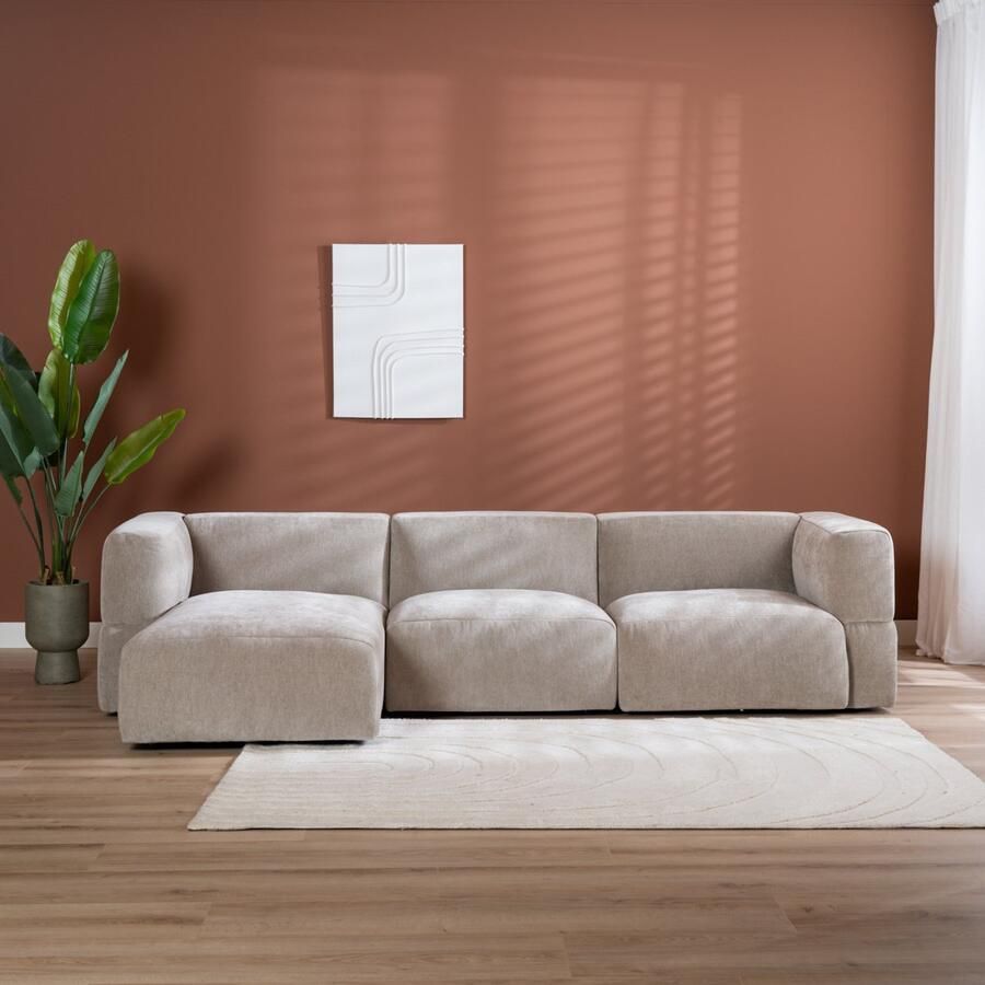 Bronx71 Scandinavische hoekbank Karla taupe links 3-zits. - Foto 2