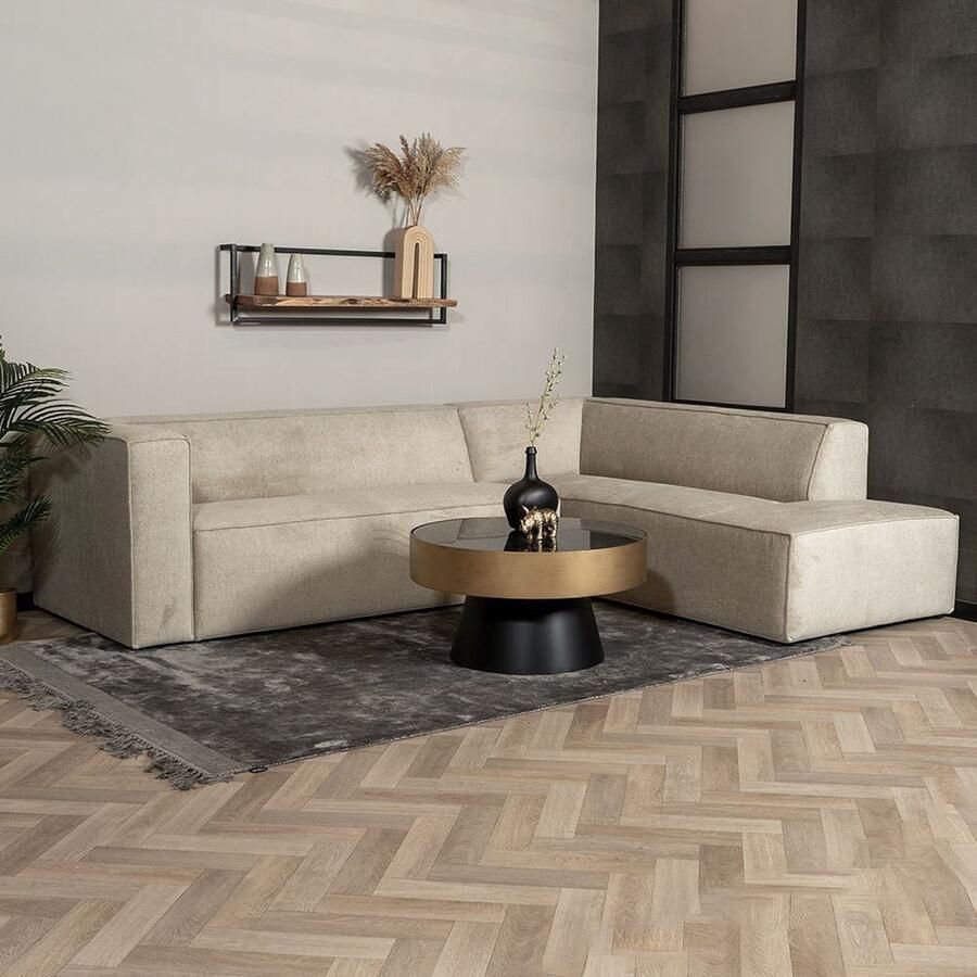 Bronx71 Scandinavische hoekbank Memphis taupe stof gemêleerd rechts. - Foto 2