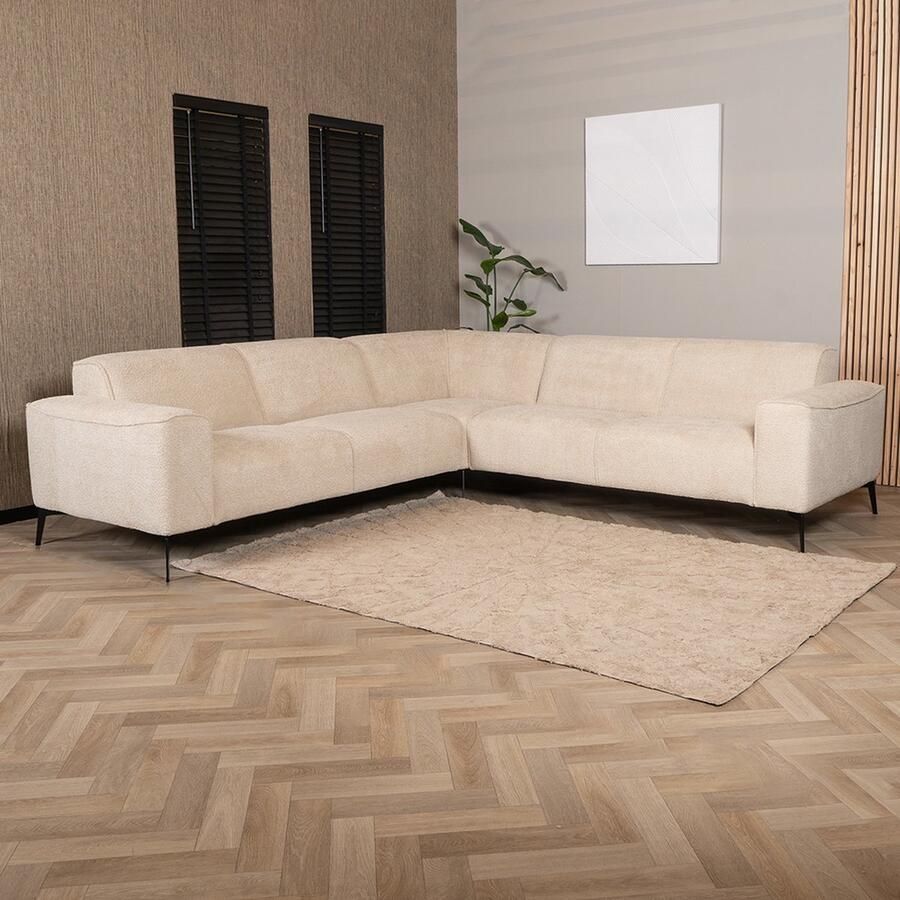 Bronx71 Scandinavische hoekbank Vegas bouclé beige links rechts. - Foto 2