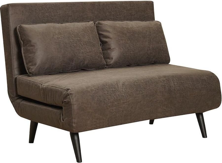 Bronx71 Slaapbank 1 5 persoons Kristian antraciet eco-leer Logeerbed Vouwbed Slaapstoel Zetelbed