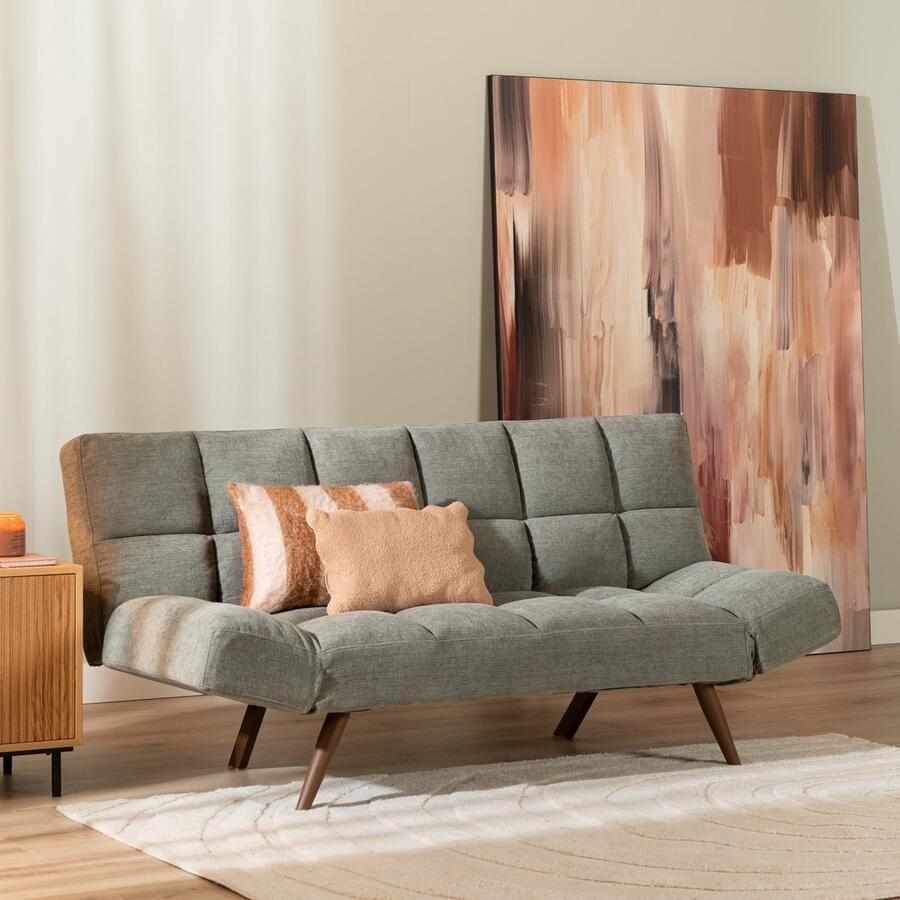 Bronx71 Slaapbank 1 5 persoons Timo gerecyclede stof groen Logeerbed Vouwbed Slaapstoel Zetelbed