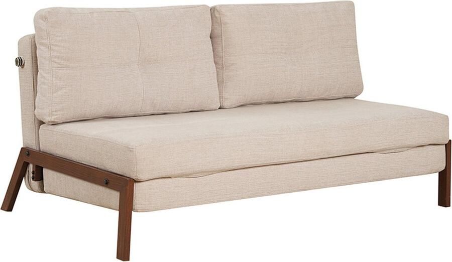 Bronx71 Slaapbank 2 persoons Mikko gerecyclede stof beige Logeerbed Vouwbed Slaapstoel Zetelbed